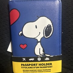 PEANUTS PASSPORT HOLDER SNOOPY BLUE RED WHITE 4.125 X 5.625 NWT