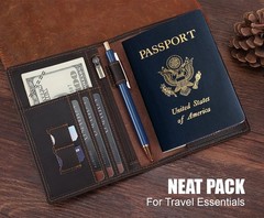 Phoenix Leather Passport Holder, Cowhide Leather Travel Wallet – RFID Blockin…