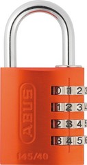 145/40 Non-TSA Combination Padlock for Hard Cases, Luggage, Resettable, Orange