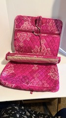 Vera Bradley Travel Garment Bag Hanging Foldable To Carry Paisley Pink
