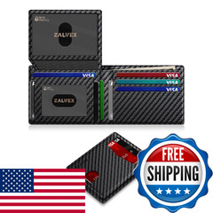 Zalvex Wallet For Men Slim Rfid Blocking Leather Credit Card Holder Wallet For