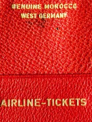 Vintage Travel Documents Wallet Red Morocco Leather West Germany