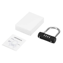Combination Padlock, 4 Digit Resettable Combo Lock with Adjustable Shackle, G…