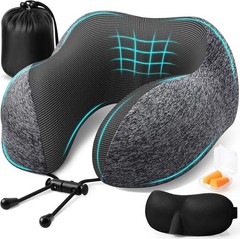 Almohada el cuello la cabeza de espuma viscoelástica para avión y viaje automóvi
