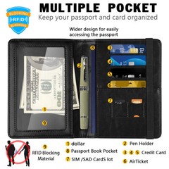 US Passport Holder Leather RFID Blocking Cover Leather Travel Wallet Case Card