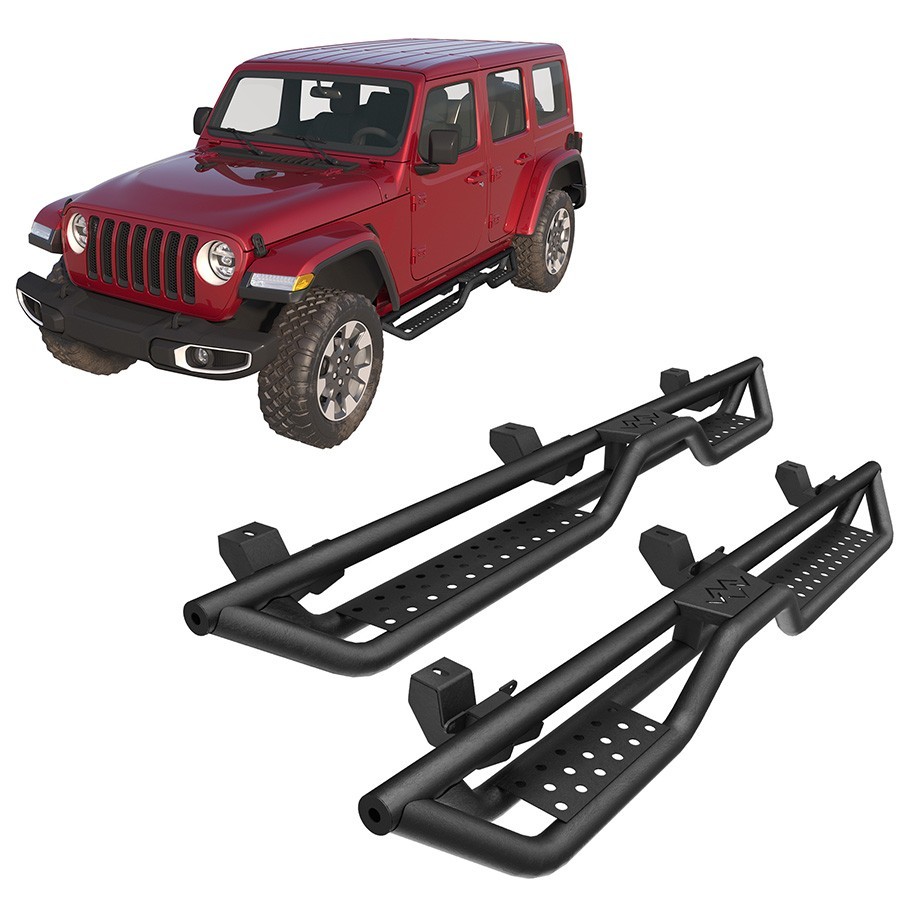 Running Boards Nerf Bars Side Steps For 2018-2025 Jeep Wrangler JL 4 Door 2PCS