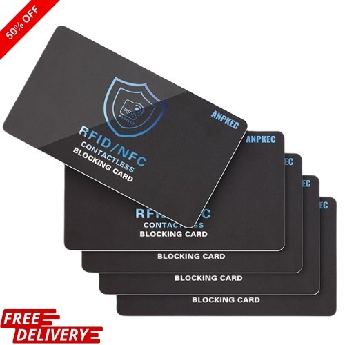 5 Pack RFID Blocking Card – Protects Entire Wallet, NFC Debit & Credit Cards New