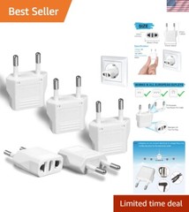 6 Pack Type C European Travel Plug Adapter – Safe & Compact Power Converter