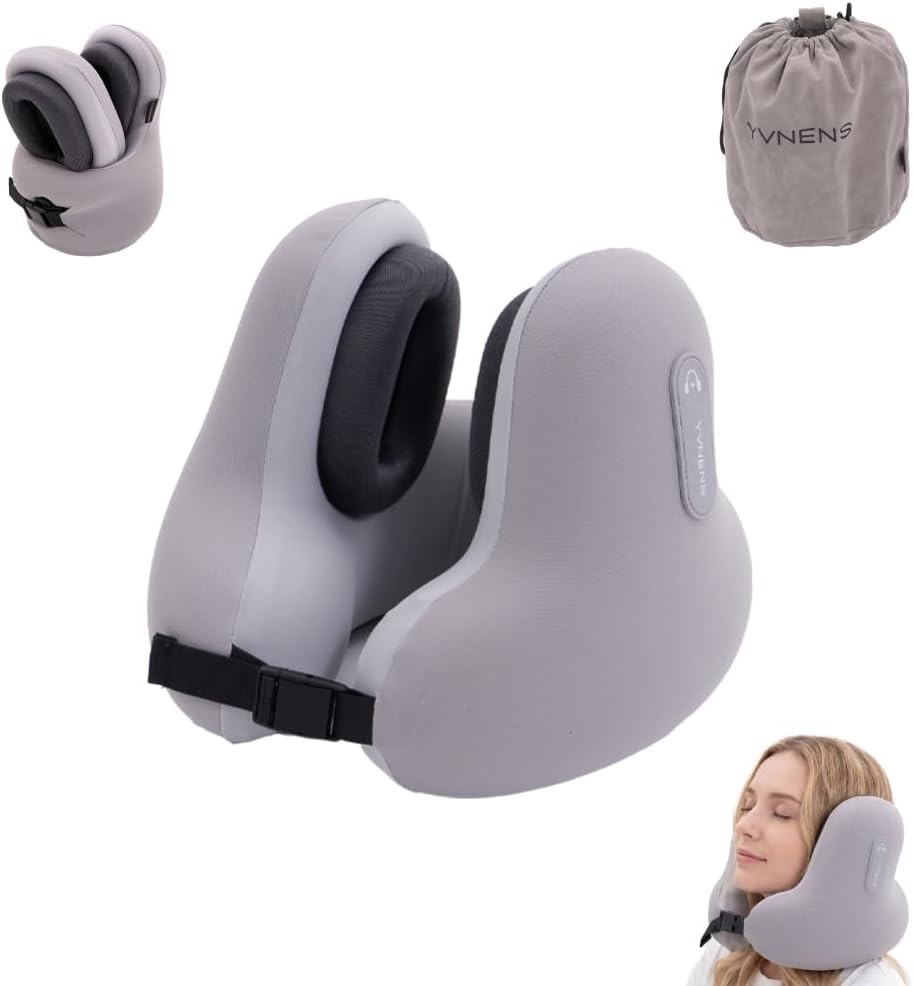 Neck Travel Pillows for Airplanes with Bluetooth, Premium Memory Foam Neck