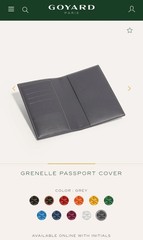 Goyard Passport & ID Wallet/Organizer Gray Leather Card Slots