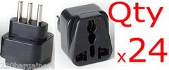 Universal Plug Adapter For Italy 24Pk 3-Pin For Italian Electrical Outlet