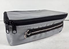 Travel Zipper Bag Organizer Storage Pouch Belt Attachment Gray 7.5″X 5″X 2.5″