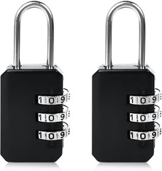 2-Pack Customizable Black Lock Digit Luggage Locks