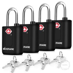 4 Pack TSA Approved Travel Luggage Locks with Keys, Keyed Suitcase Padlock, Zipp