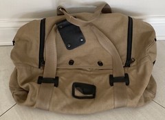 L. L. Bean Heavy Canvas & Leather Duffle Travel Bag Tote Camel Freeport Maine