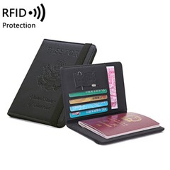 Unisex RFID Blocking Leather Passport Holder Wallet Cover Case Travel ID Holder