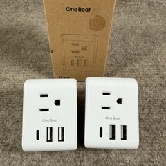 2 Pack European Travel Plug Adapter 3 Outlet 3 USB (1 Type C) EU Spain Italy