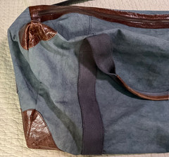 POTTERY BARN UNION CANVAS WEEKENDER LARGE BAG GRAY NEW WITH TAGS