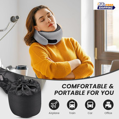 Memory Foam U-Shaped Travel Neck Pillow – Soft Cushion Head & Neck Support, Comf