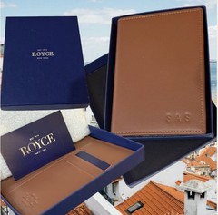 Royce New York Genuine Leather Passport Holder – Monogram “SAS”