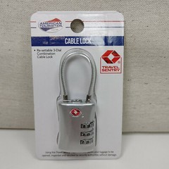 TSA Accepted 3-Dial Combination Luggage Cable Lock Suitcase Travel Sentury
