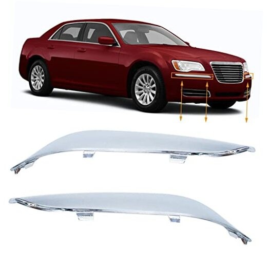 Front Bumper Molding Chrome Trim LH & RH Set Replacement for 300 2011-2014