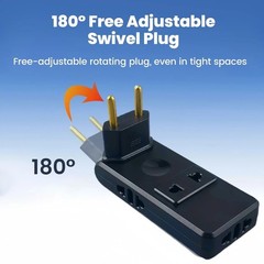 4 in 1 EU Plug Adapter US to Europe Travel Converter 180° Foldable Socket