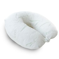Rayon Derived from Bamboo Travel Neck Pillow for Airplanes, Memory Foam White