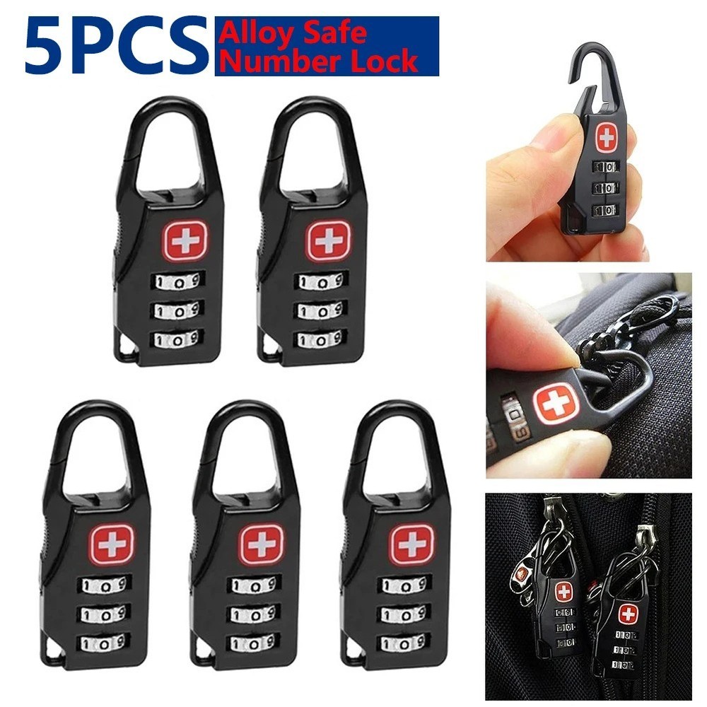 5PCS Combination Padlock Code Lock for Luggage Backpack Travel Bag Zipper