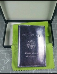*Abas Silver Leather Passport Holder with Original Box