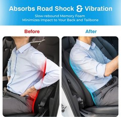 Lumbar Support Pillow for Car – Memory Foam Whole Back Relief | Adjustable St…