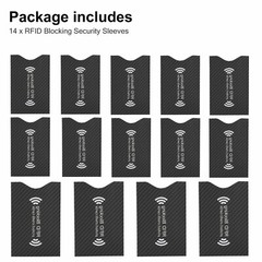 14x RFID Blocking Sleeve Credit Card Protector Anti Theft Safety Shield Holders