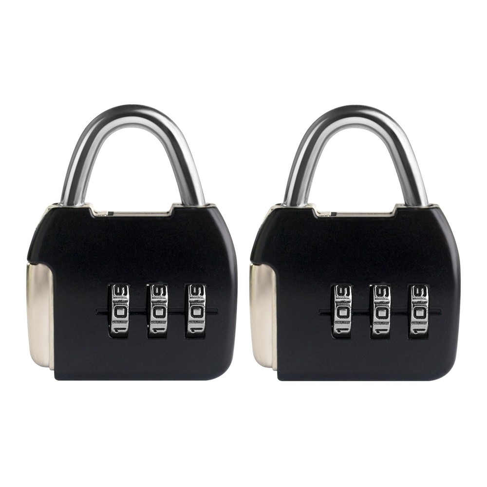 3-Digit Combination Padlock for Travel, Luggage, Mini Locker & Backpack – 2-Pack
