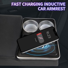 Upgrade Universal Center Console Organizer with Inductive Charging Black
