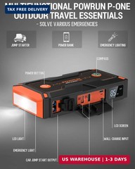 Powrun P-ONE Jump Starter, 2000A Portable Jump Box – Car Jump Starter Battery Pa