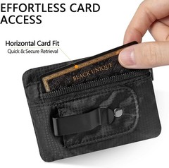 RFID Blocking Clip Stash Pocket, Compact Hidden Travel Belt Wallet for Cards …