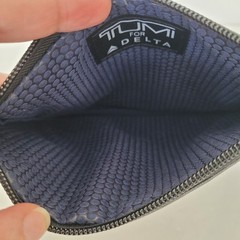 TUMI Airlines Zip Pouch Travel Case Cosmetic Bag Toiletry Small Gray Square