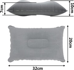 2 Pack Gray Ultralight Inflatable Pillow Small 2 Count (Pack of 1), 2pcs