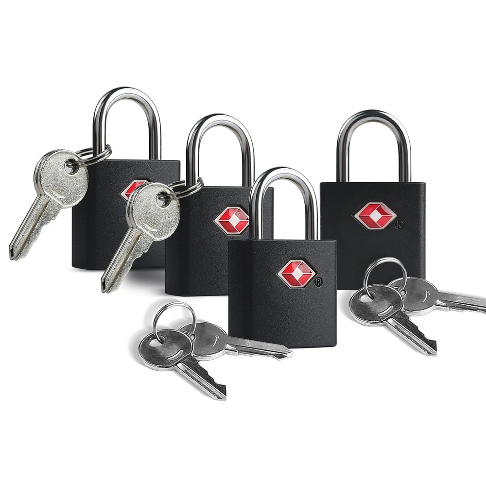 UP Security TSA Locks for Luggage with Keys, Travel Black