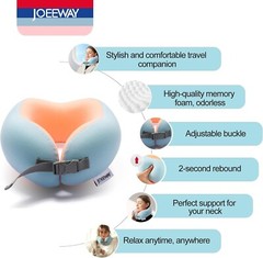 Premium Memory Foam Travel Pillow,Stylish Airplane Pillow with Adjustable Strap,