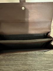 LL Bean Classic Collection Tan Brown Leather Ticket Wallet Clutch