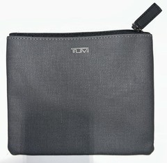 Tumi For Delta Black Travel Pouch With Zipper Closure & Textured Finish