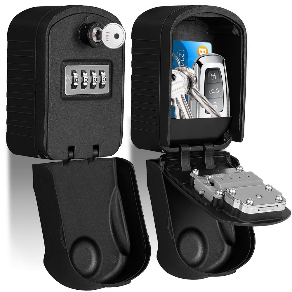 Keys Lock Box with Code, Large Capacity LockBox for Wall Mount