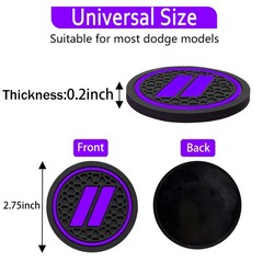 YOSRTER 4PCS Cup Holder Insert Coasters for Dodge Charger Durango Purple Trim