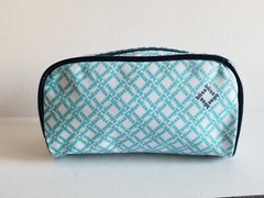Bliss 1 Pcs. Blue And White Pvc Travel Cosmetic Pouch 7 ½» x 4″ x 3″