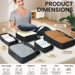 BAGAIL 4 Set/6 Set/8 Set Compression Packing Cubes Travel Accessories Expandable