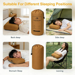Thick Camping Memory Foam Pillow, Compressible & Ultralight Travel Pillow for Ba