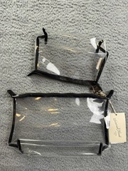 Universal Thread Clear Toiletry Bag Set 2 Piece Black Trim Travel Cosmetic Pouch