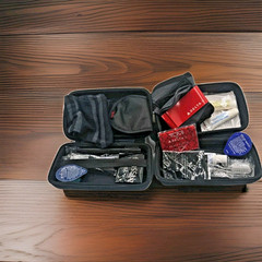 2 – Tumi For Delta Hard Travel Cases 7 In X 4 In Zipper Closure Black Full