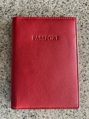 Visconti Leather Passport Cover Holder Sleeve & Card Holder Red NEW